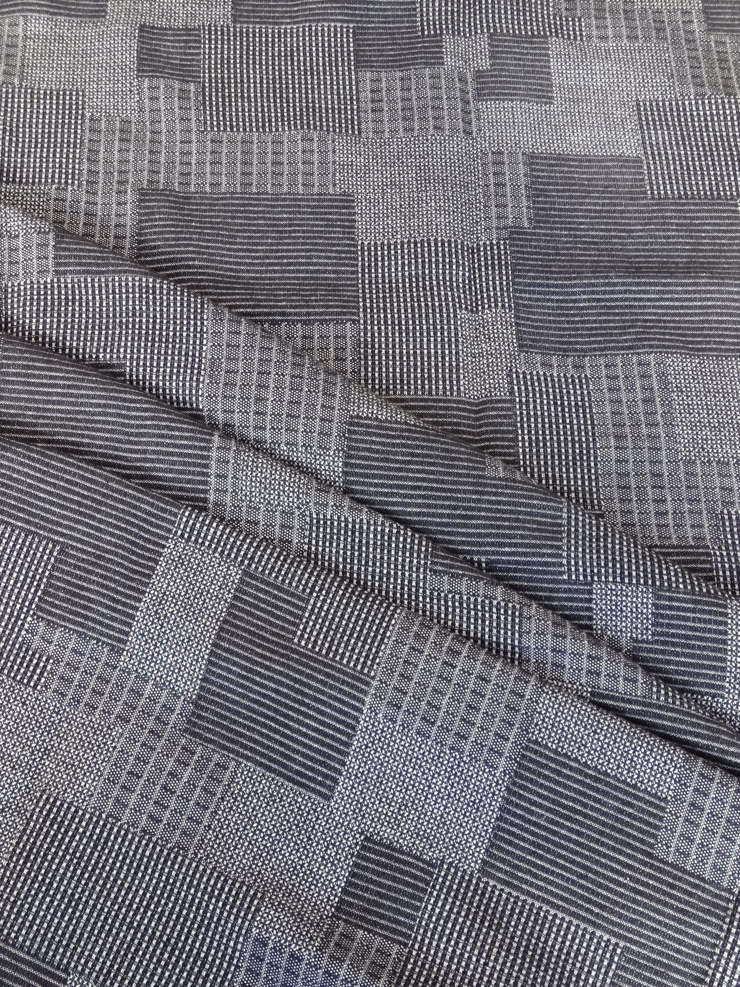 Remnant - 1m Black Patchwork Denim