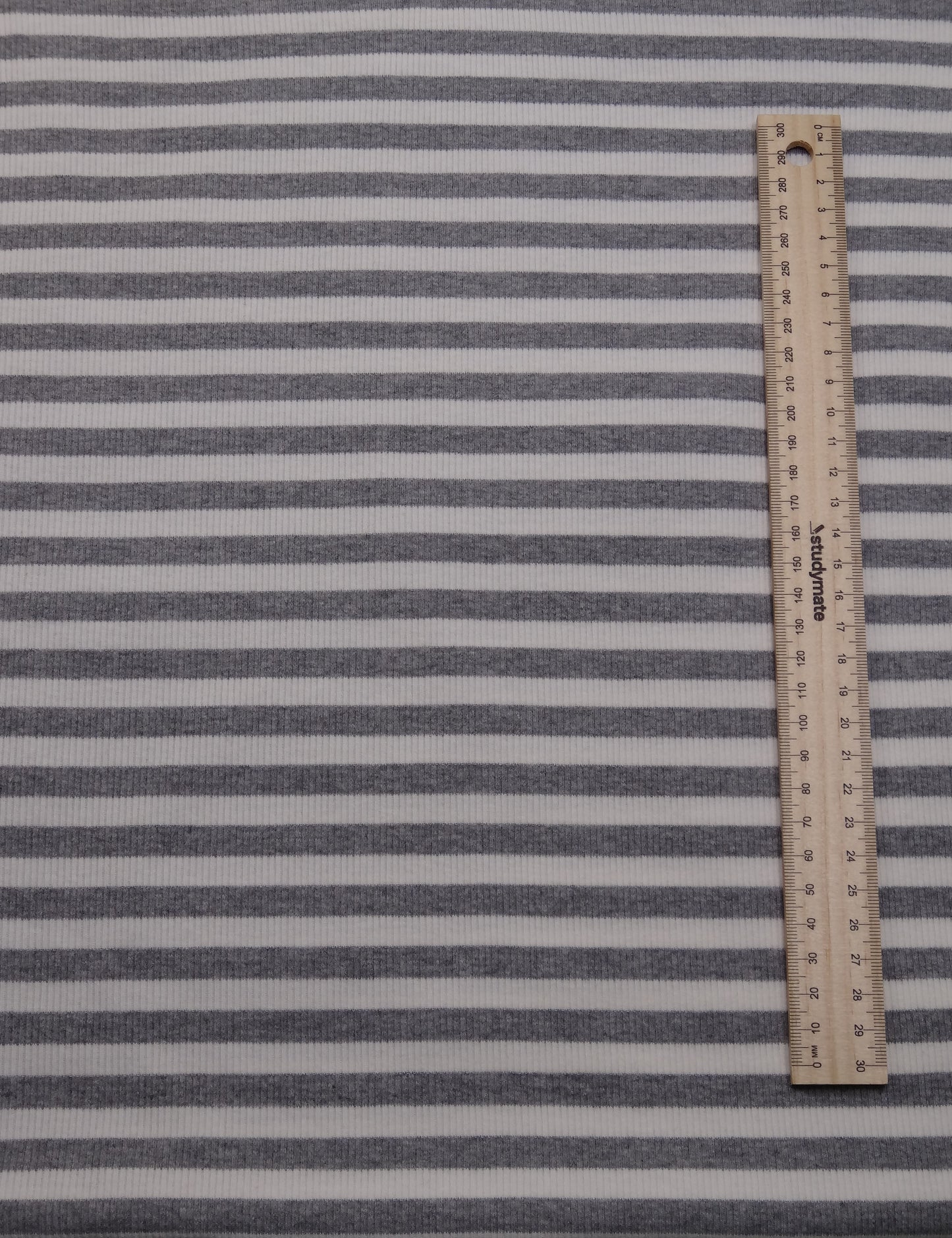 Striped Cotton Rib Knit - Grey