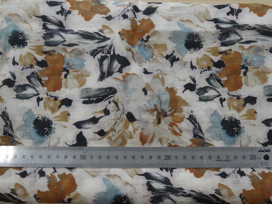 Remnant - 3m Lightweight Ramie Print #12- Abstract Flowers