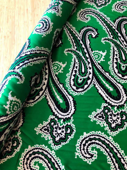 16mm Paisley Stretch Satin