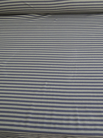 Striped Cotton Rib Knit - Khaki