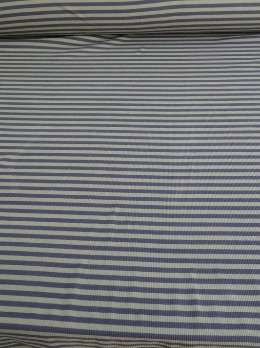 Striped Cotton Rib Knit - Khaki