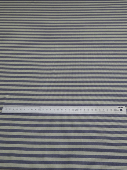 Striped Cotton Rib Knit - Khaki