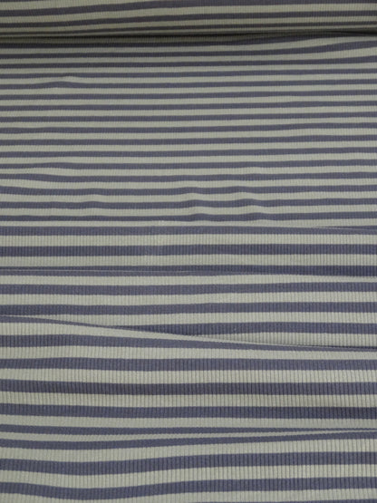 Striped Cotton Rib Knit - Khaki