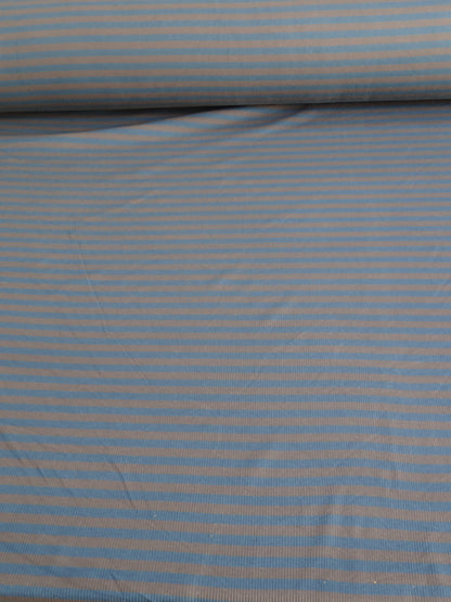 Striped Cotton Rib Knit - Blue