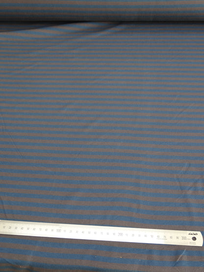 Striped Cotton Rib Knit - Blue
