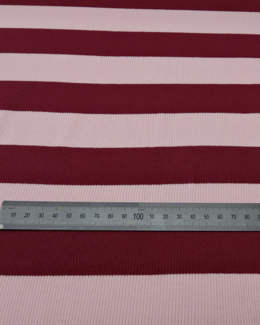 Wide Stripe Rib Knit - Berry / Pink