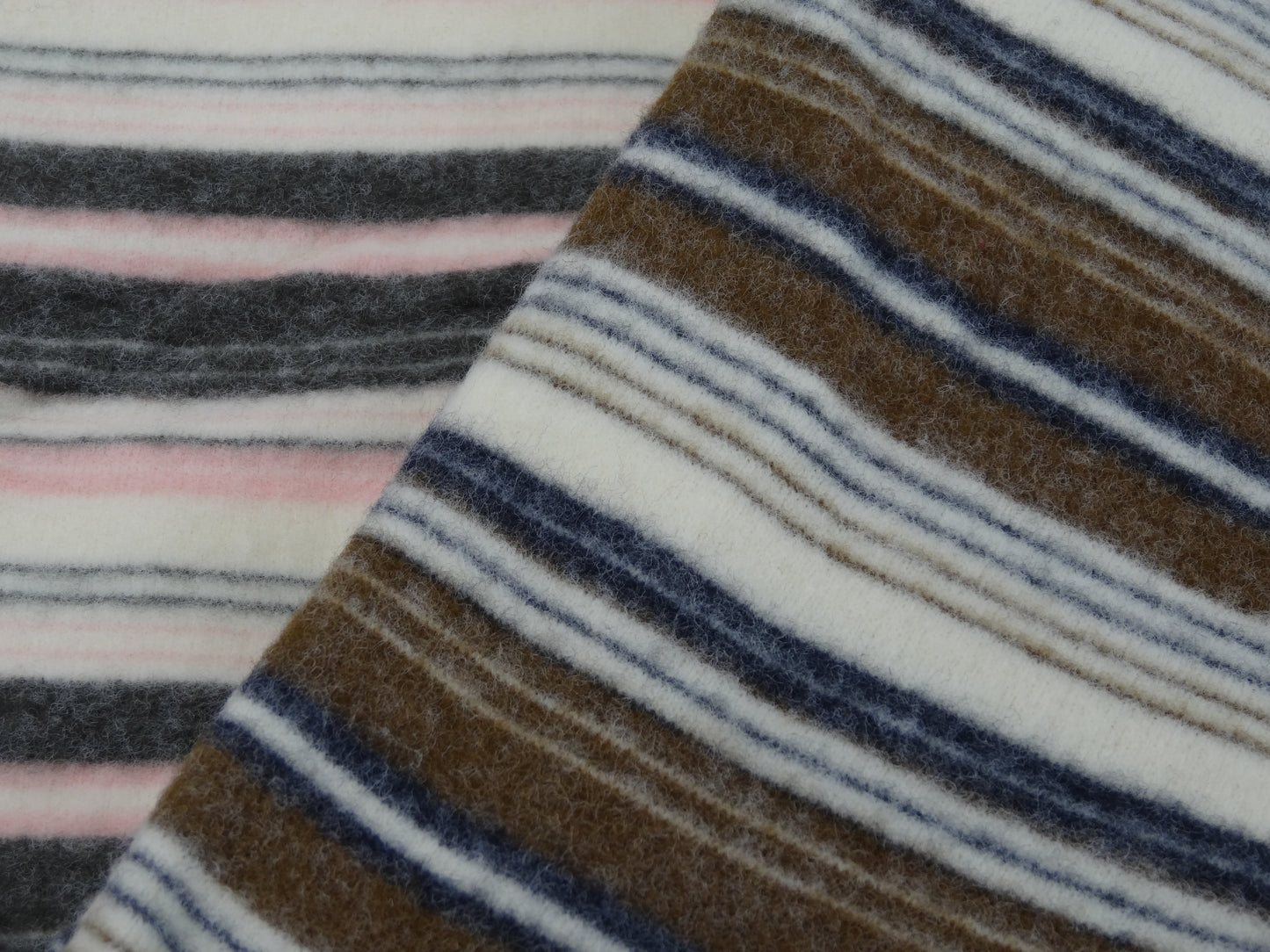 Remnant - 1.8m Fluffy Multicolored Striped Knit Pack #1