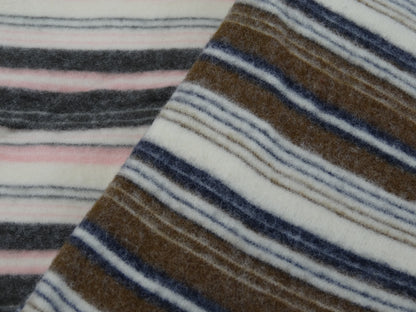 Remnant - 1.8m Fluffy Multicolored Striped Knit Pack #1