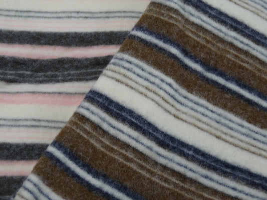 Remnant - 1.8m Fluffy Multicolored Striped Knit Pack #1