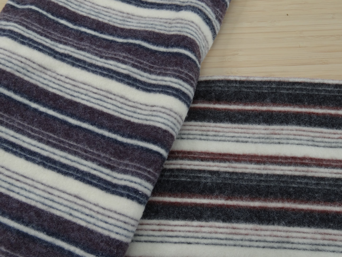Remnant - 1.3m Fluffy Multicolored Striped Knit Pack #2