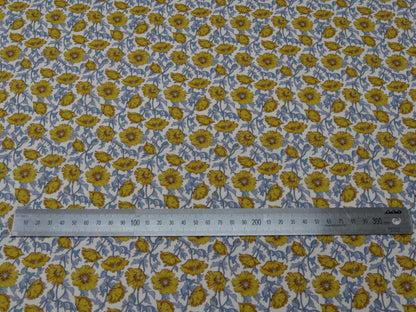 Floral Printed Cotton Voile - Yellow