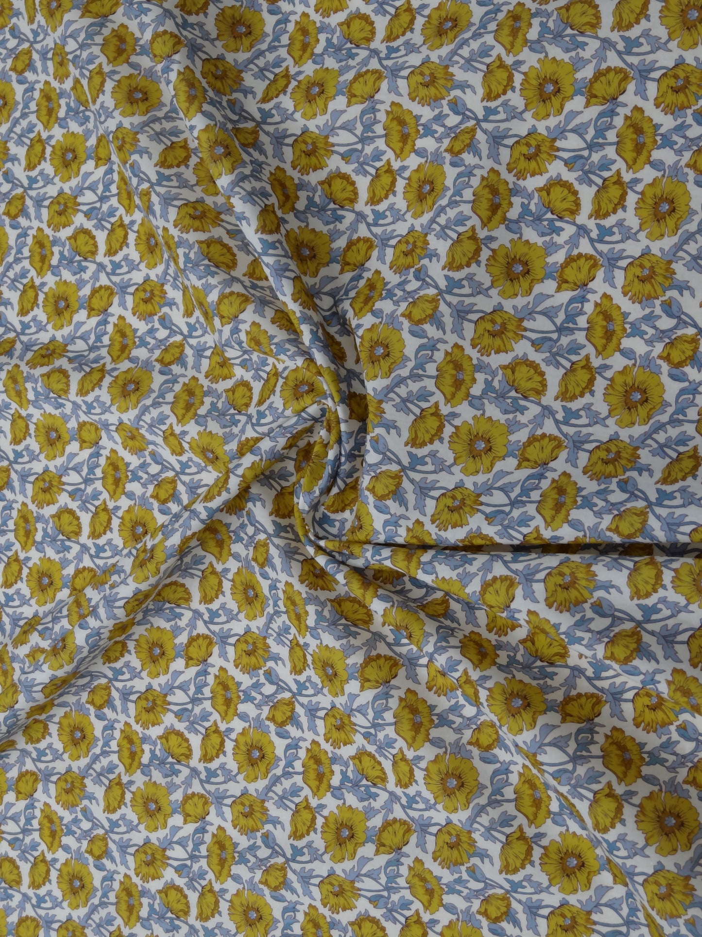 Floral Printed Cotton Voile - Yellow