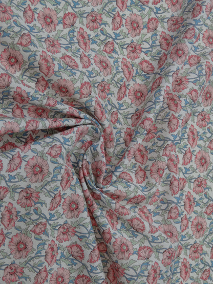 Floral Printed Cotton Voile - Pink