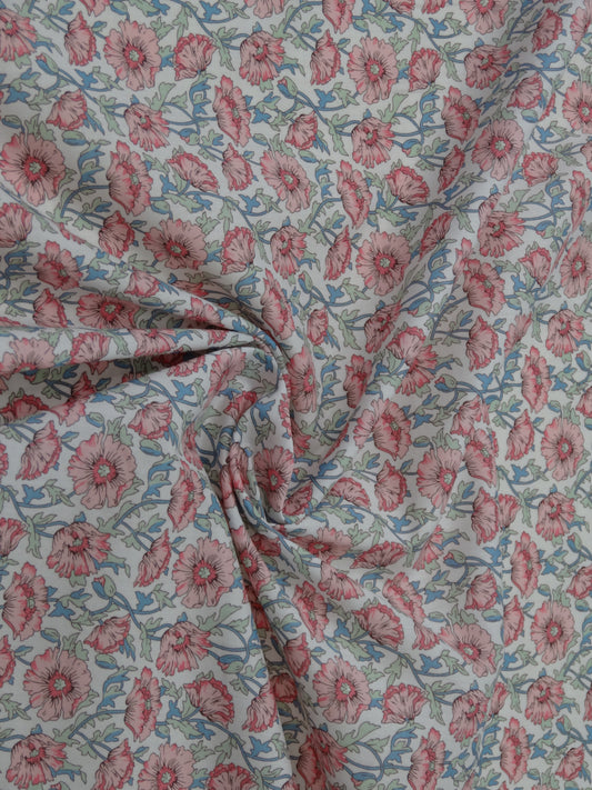 Floral Printed Cotton Voile - Pink