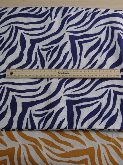 Remnant - 4.2m Zebra Print - Blue