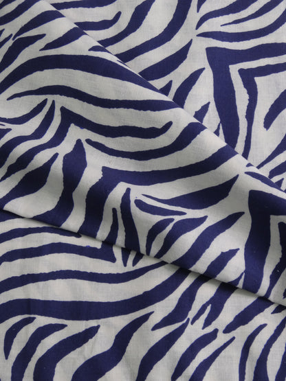 Remnant - 4.2m Zebra Print - Blue