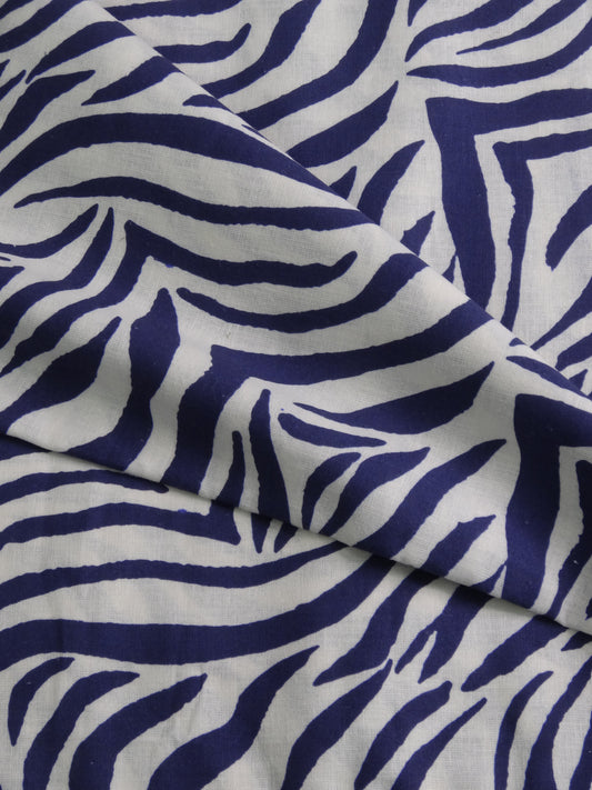 Remnant - 4.2m Zebra Print - Blue