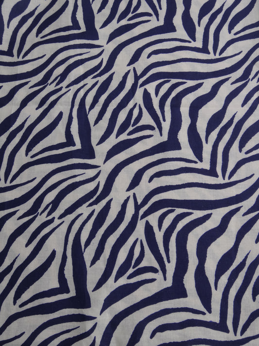 Remnant - 4.2m Zebra Print - Blue