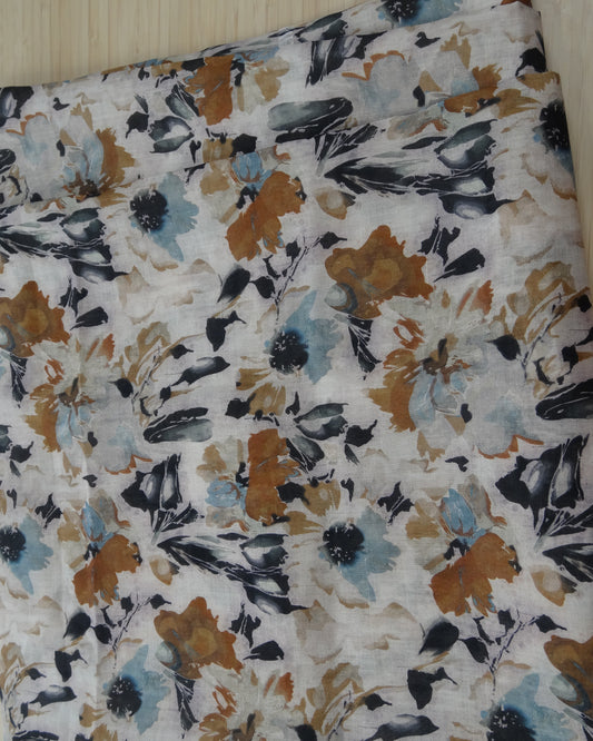 Remnant - 3m Lightweight Ramie Print #12- Abstract Flowers
