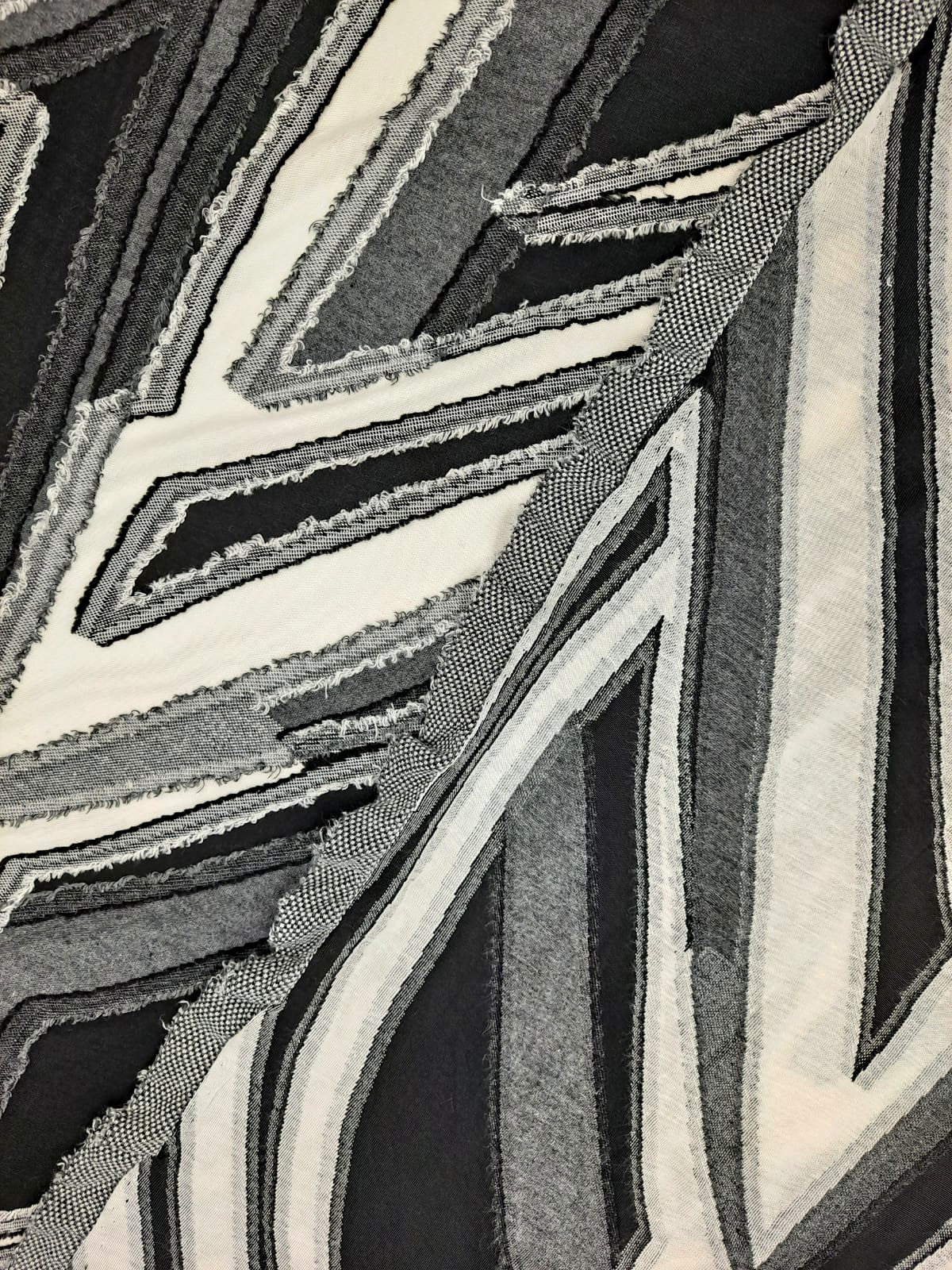 Abstract Greyscale Knit Jacquard