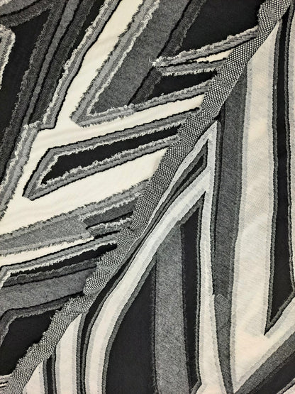 Abstract Greyscale Knit Jacquard