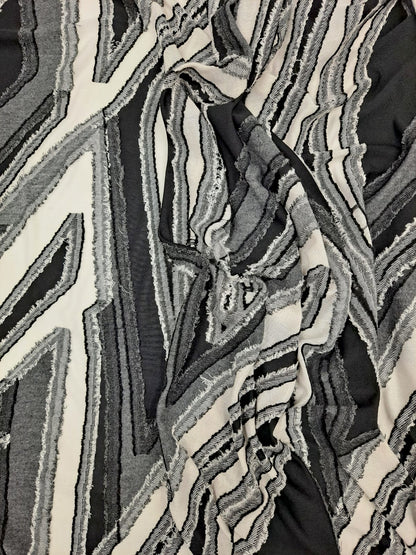 Abstract Greyscale Knit Jacquard