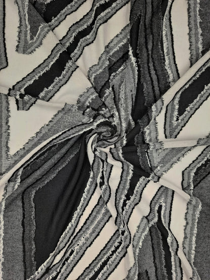 Abstract Greyscale Knit Jacquard