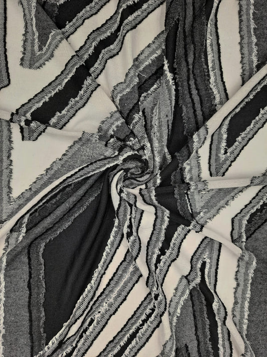 Abstract Greyscale Knit Jacquard