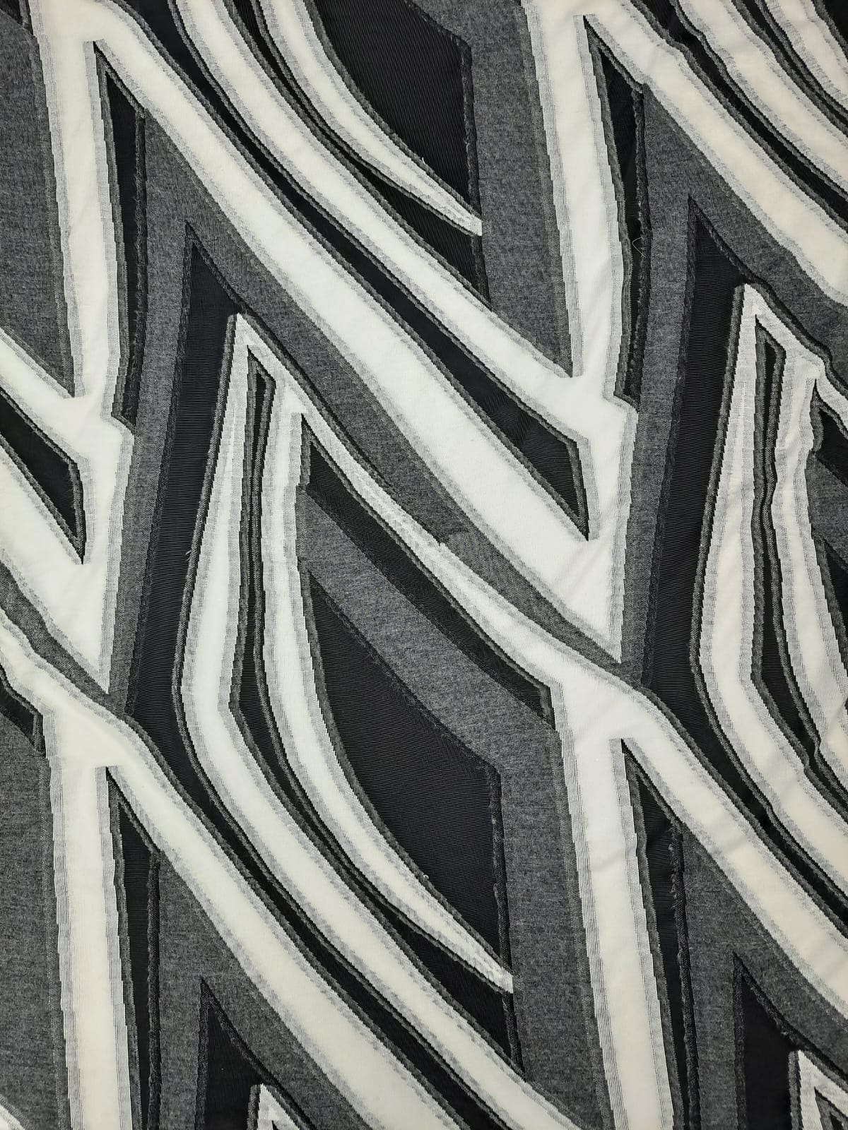 Abstract Greyscale Knit Jacquard