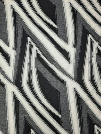 Abstract Greyscale Knit Jacquard