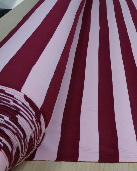 Wide Stripe Rib Knit - Berry / Pink