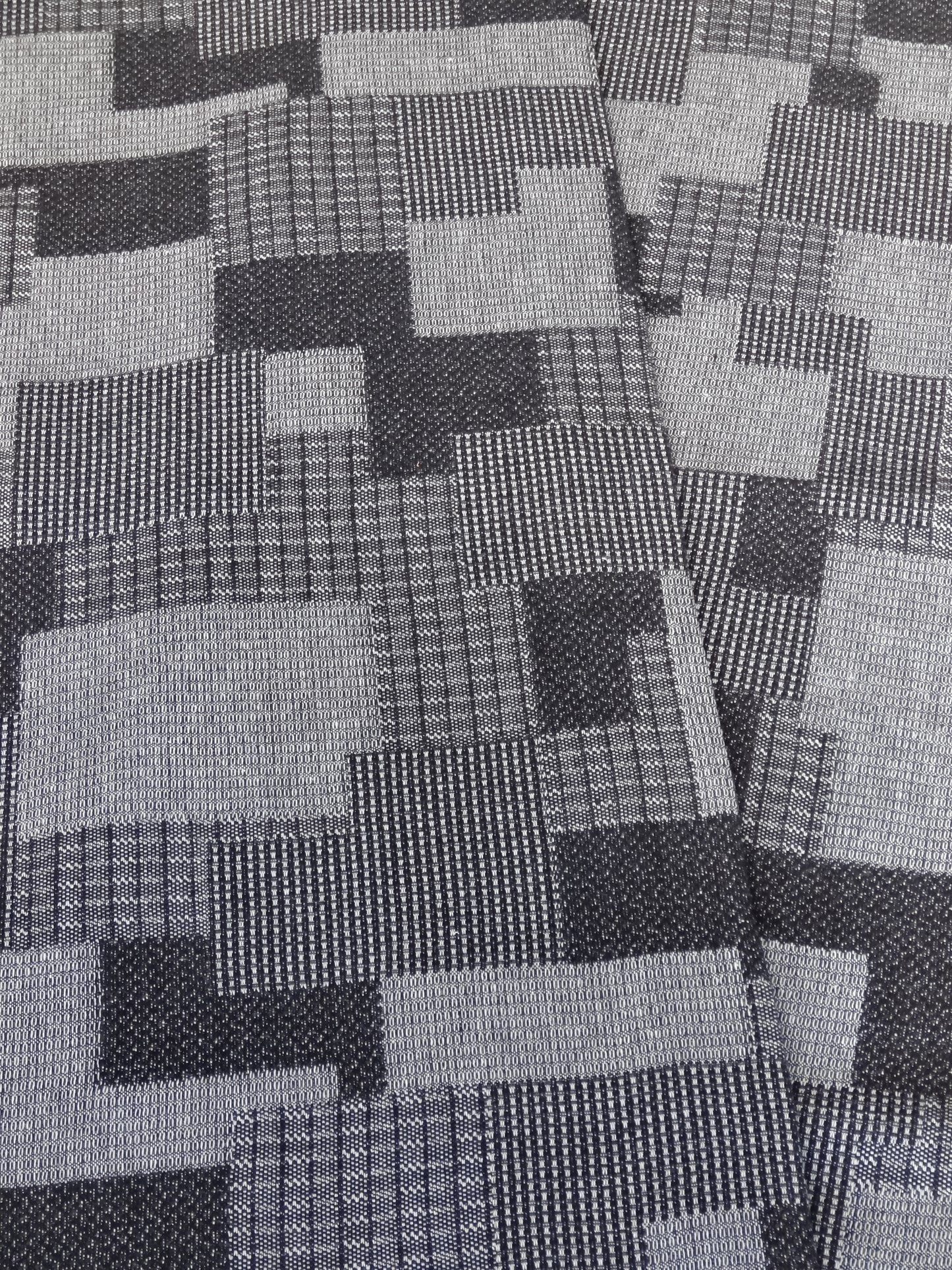 Remnant - 1m Black Patchwork Denim