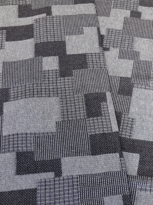 Remnant - 1m Black Patchwork Denim