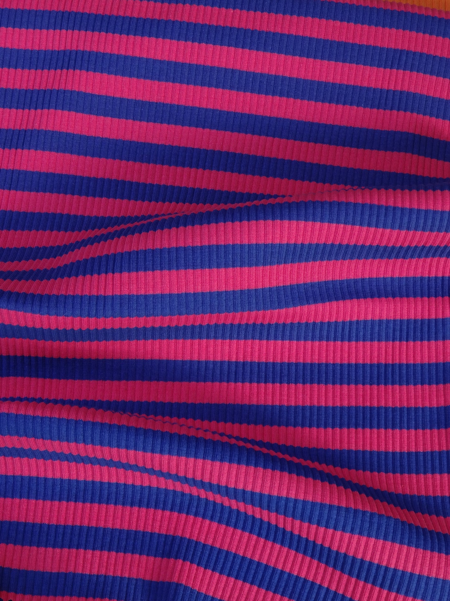 Remnant - 2.6m Striped Cotton Rib Knit