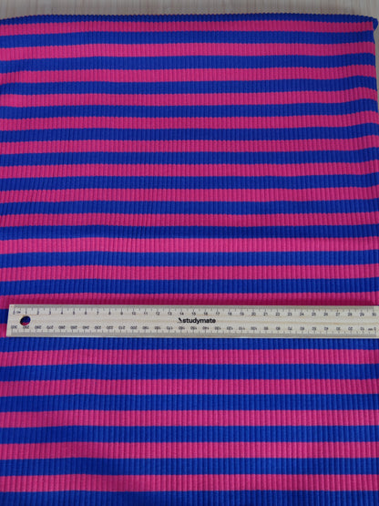 Remnant - 2.6m Striped Cotton Rib Knit