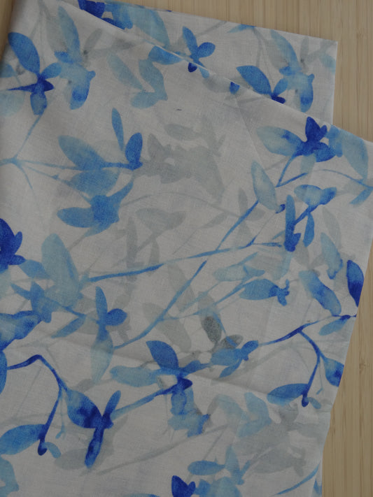 Remnant - 1.3m Linen Cotton Digital Print #5 - Watercolour Floral