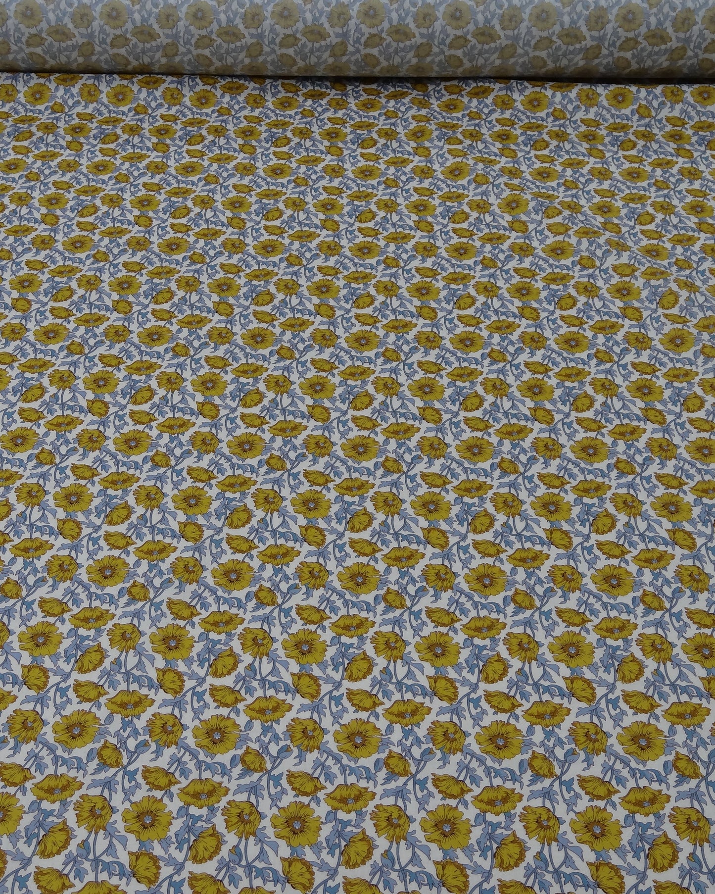 Floral Printed Cotton Voile - Yellow