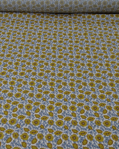 Floral Printed Cotton Voile - Yellow
