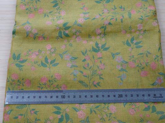 Remnant - 3m Lightweight Ramie Print #11- Faded Flowers
